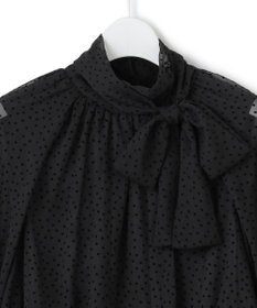 23区 【APPLAUDIR】シアードットフロッキー ボウタイリボンドレス