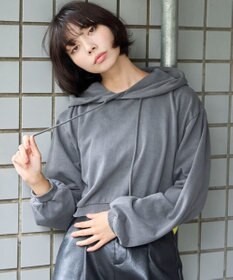 WEGO ピグメントショートグラフィックプルパーカー