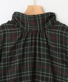 組曲 シアーツイルチェック ハイネックブラウス