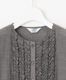 J.PRESS LADIES 【洗える・速乾・接触冷感】リライムライトローン フリル ブラウス