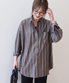 ドビーストライプロングシャツ / AMERICAN HOLIC | ファッション