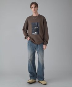 WEGO 【ユニセックス着用ITEM/2点SET/MLサイズ展開】アクセ付きフォトグラフィックプルオーバー