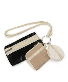 LeSportsac MULTI POUCH WRISTLET/ベージュ/ブラックシャイン/メレンゲ