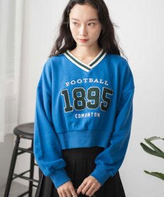 WEGO Vネックラインリブショートスウェット