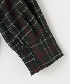 組曲 シアーツイルチェック ハイネックブラウス