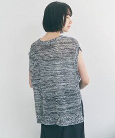 UNFILO L リネンペーパー メッシュニット ベスト