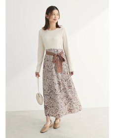 Green Parks ・ＥＬＥＮＣＡＲＥ　ＤＵＥ　リブ×フラワーキリカエワンピ