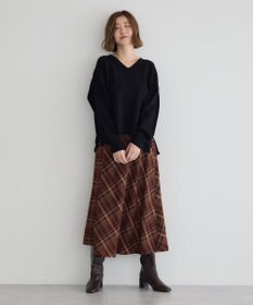 YECCA VECCA チェック柄アシメデザインスカート