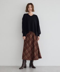 YECCA VECCA チェック柄アシメデザインスカート