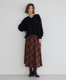 YECCA VECCA チェック柄アシメデザインスカート