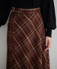 YECCA VECCA チェック柄アシメデザインスカート