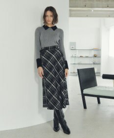 YECCA VECCA チェック柄アシメデザインスカート