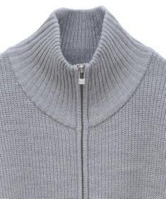 Green Parks ＺＩＰ付き畦ニットチュニック