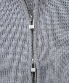 Green Parks ＺＩＰ付き畦ニットチュニック