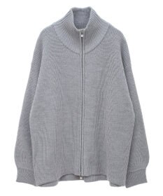 Green Parks ＺＩＰ付き畦ニットチュニック