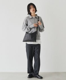 russet エンボスモノグラム ソフトレザーショルダーバッグ(CE-1547)