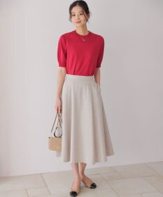 組曲 L シアー ニット５分袖 プルオーバー