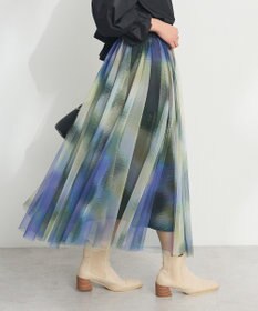 CRAFT STANDARD BOUTIQUE アート柄プリントチュールスカート