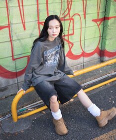 WEGO 【ユニセックス着用ITEM/MLサイズ展開】ヴィンテージライクグラフィックT（LS）