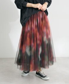 CRAFT STANDARD BOUTIQUE アート柄プリントチュールスカート