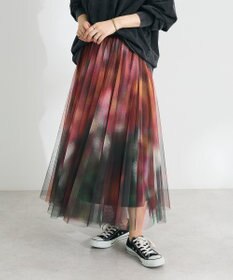 CRAFT STANDARD BOUTIQUE アート柄プリントチュールスカート