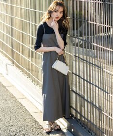 ANY SIS L 【洗える・2SET】カットデザインスタイルアップ ワンピース×ニット