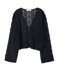 Green Parks 格子柄編みニットカーディガン