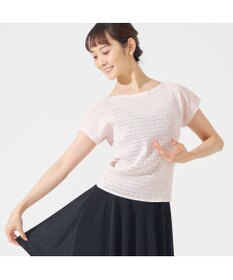 Chacott 【ノーソーイングニット】ボートネックメッシュTシャツ