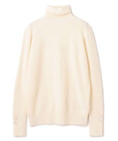 BEIGE， 【WEB限定・洗える】ALSACE / パール釦タートルネックウールニット