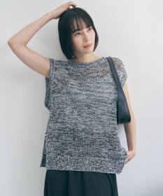 UNFILO L リネンペーパー メッシュニット ベスト