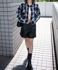 WEGO オンブレチェックショートシャツ