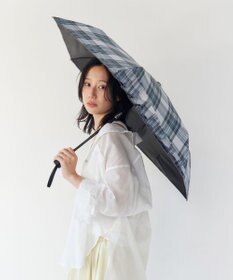 AURORA 【Ungrid（アングリッド）】ワンポイントフリルチェック柄プリント晴雨兼用傘（折りたたみ）