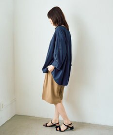 YECCA VECCA 2wayドロストスリーブバンドカラーシャツ