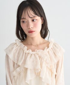 earth music&ecology シアーチェック2wayオフショルブラウス