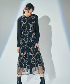 GRACE CONTINENTAL チェーン刺繍ワンピース