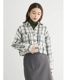 Green Parks ・ＥＬＥＮＣＡＲＥ　ＤＵＥ　シャギーチェックショートシャツ