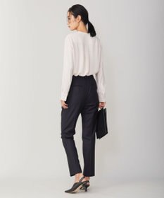 ICB 【人気のため新柄追加・洗える】Back Satin Amunzen キーネック長袖ブラウス