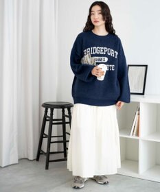 WEGO フラッフィーロゴジャガードニットプルオーバー