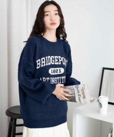 WEGO フラッフィーロゴジャガードニットプルオーバー