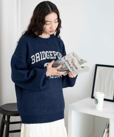 WEGO フラッフィーロゴジャガードニットプルオーバー