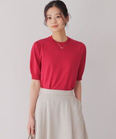 組曲 L シアー ニット５分袖 プルオーバー