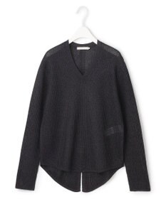 ICB 【洗える】 ペーパーブレンドシャインニット Vネックプルオーバー