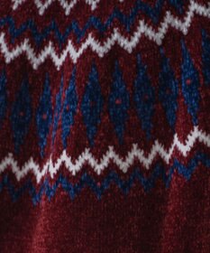 WEGO ベロアモール総柄ラグランプルオーバー