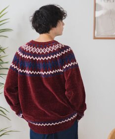 WEGO ベロアモール総柄ラグランプルオーバー