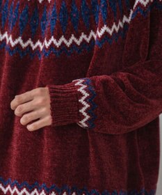 WEGO ベロアモール総柄ラグランプルオーバー