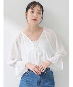 earth music&ecology ＳＥＴ２点キャンディースリーブブラウス＋インナー