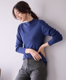 ANY 【洗濯機可】ランダムリブハイネックニット