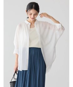 AMERICAN HOLIC 接触冷感５分袖変形ドルマンシアーシャツ