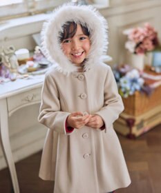 ANY KIDS 【フード取り外し可能】ウールライクコート