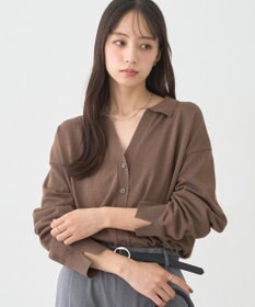 earth music&ecology 袖口スリットスキッパーカーディガン